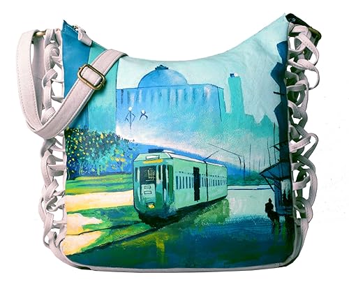 Leaderachi Womens Hand Painted Shoulder Messenger Bag -Multicolor (P012)