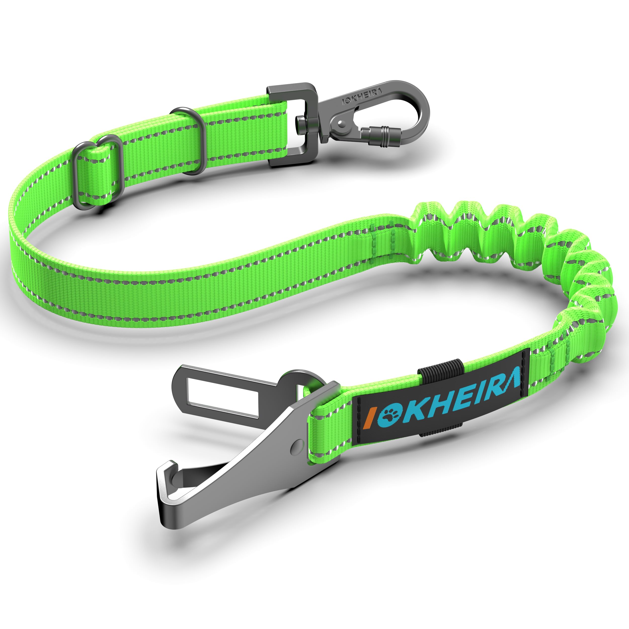 IOKHEIRA Dog Seat Belt for Car, Dog Car Harnesses Suitable for Safety Belt Buckle, ISOFIX and LATCH (Pale Green)