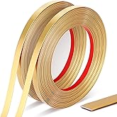 Gold Trim Peel and Stick 0.4'' W × 394''L Total Gold Tape, 2 Rolls Self-Adhesive Molding Trim Tape for Mirror Frame Border Walls Cabinet Tile Decorative