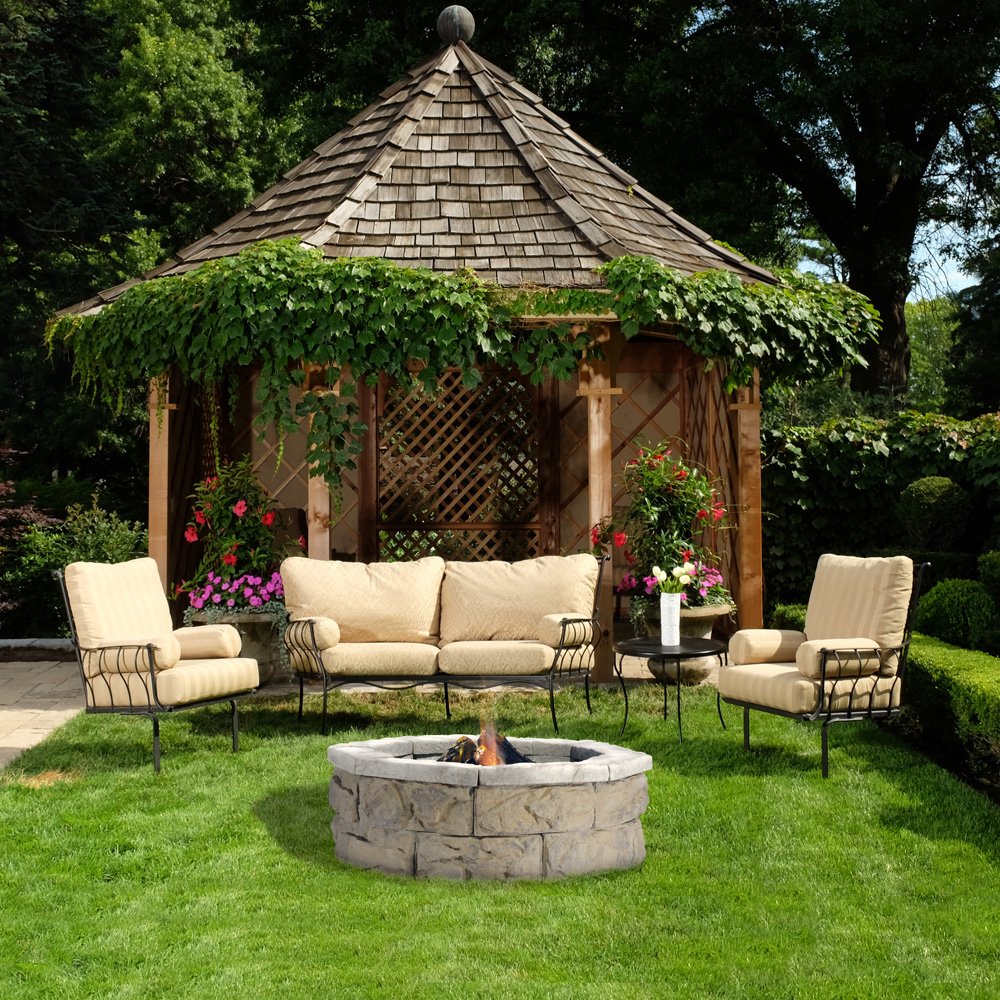 Fossill Stone Limestone 30 Fire Pit Kit Amazon Co Uk Garden