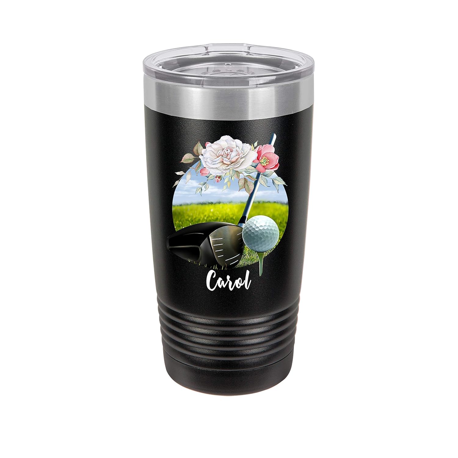 Golf Floral Personalized 20 oz Insulated Tumbler Handmade
