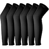 Vyndicca 3 Pairs Compression Leg Sleeves,Compression UV Long Leg Sleeves,Full Length Leg Sleeve for Sports Cycling,Black