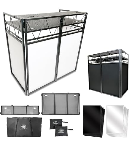 Amazon.com: AxcessAbles Two-Tier Portable DJ Booth | Large DJ
