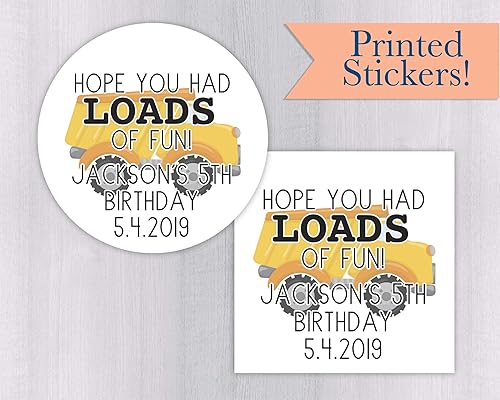 Amazon.com: Construction Themed Party Favor Labels/Stickers (#645-2-WH): Handmade