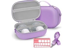 YEWLTVEP Wearable Breast Pump Bag for Hands-Free Breast Pumps, Hard Breast Pump Case for Momcozy/Willow/eufy/Security/Medela and More, Storage Bag for Pumping Travel Bag/Diaper Bag/Handbag (Purple)