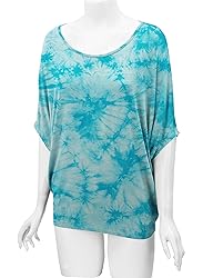 LL WT1096 Womens Tie Dye Scoop Neck Half Sleeve