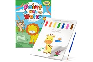 CREATIVE KIDDOS Paint With Water Coloring Book for Toddlers: Mess Free Kids Watercolor Painting Activity Kit - Arts and Crafts For Ages 2 3 4 5 6 Years Old - Animals - Pocket Travel Book, Gift Toy, Stocking Stuffers