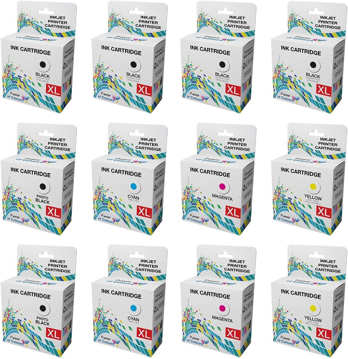 [2 SETS + 2x BLACK] = 12 Ink Cartridges Replacement for Epson Expression Premium XP-510, XP-520, XP-600, XP-605, XP-610, XP-615, XP-620, XP-625, XP-700, XP-710, XP-800