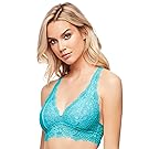 Jenny Jen Sexy Lace Mia Hourglass Racerback Bralette for Women, Small, Blue/White
