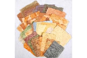Diuhofart 84 Sheets Small Textured Scrapbook Paper and 3D Embossed Collage Paper, Vintage Deckled Edge Paper Ephemera for Junk Journal Supplies, Mixed Media, Card Making, DIY Craft Art