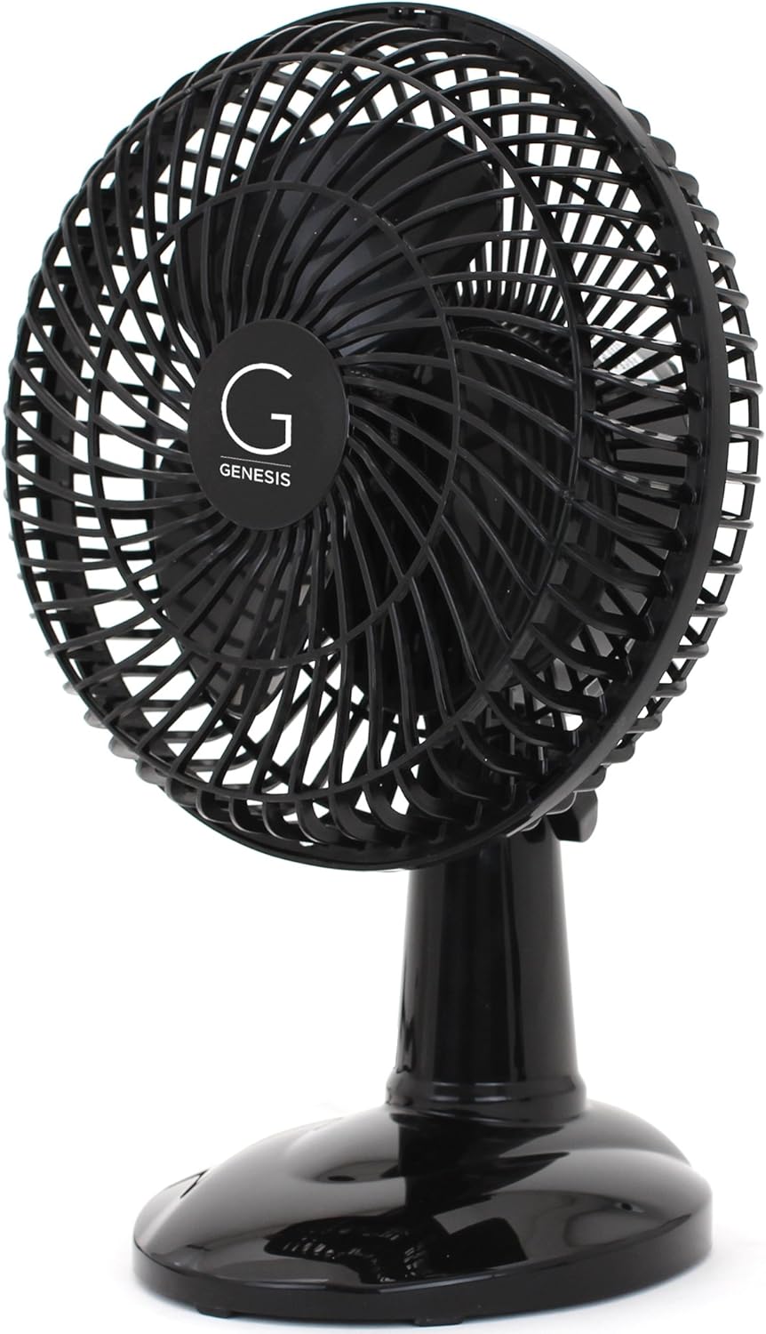 Genesis 6-Inch Clip Convertible Table-Top & Clip Fan Two Quiet Speeds - Ideal For The Home, Office, Dorm, More Black: Home & Kitchen