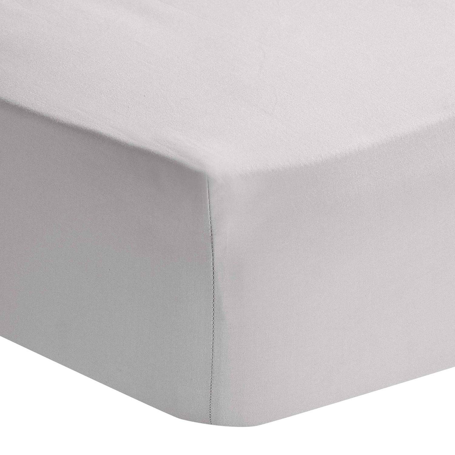 Homescapes Extra (18") Deep Pure Cotton King Size Fitted Sheet Silver