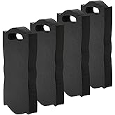 Covzoe 4 Pack Thick Kneeling Pad, 15.7" L x 7" W x 1.5" Th Waterproof Garden Kneel Pads Cushion with Handle, Soft Foam Kneeler Mat for Work, Cleaning, Yoga, Praying, Bath, Exercise, Black