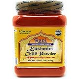 Rani Kashmiri Chilli Powder (Deggi Mirch, Low Heat) Ground Indian Spice 16oz (454g) PET Jar ~ All Natural, Salt-Free | Vegan