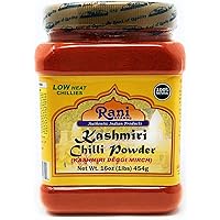 Rani Kashmiri Chilli Powder (Deggi Mirch, Low Heat) Ground Indian Spice 16oz (454g) PET Jar ~ All Natural, Salt-Free…