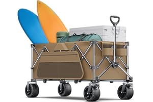 EVERYFUN 440Lbs Collapsible Wagon Cart with Big Wheels,Utility Wagons with Weight Capacity,Heavy Duty Wagon with Excellent Steering,Ideal for Camping,Gargen,Transport,Outdoor Sports