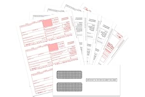 FENTASY 1099 NEC Forms 2025, 4 Part Tax Forms Kit, 25 Vendor Kit of Laser Forms Designed for QuickBooks and Accounting Software, 25 Self Seal Envelopes Included