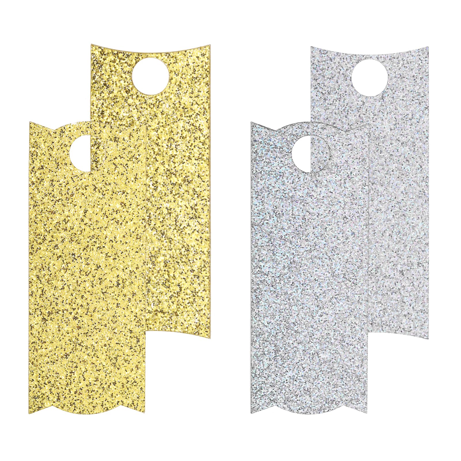 PATIKIL Name Plate for Stanley Cup 3.2" x 1.3", 12 Pack Acrylic Shiny Blank Name ID Tag Personalized Nameplate for Tumbler Accessories, Gold&Silver