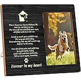 RYSMH Dog Memorial Picture Frame, In Loving Memory Wooden Photo Frame, Sympathy & Bereavement Gifts for Loss of Dog - 'When Tomorrow Starts Without Me' Frame - Pet Remembrance Gift - c06