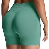Aoxjox Seamless Biker Shorts for Women Impact Hidden Scrunch Low Waisted Athletic Yoga Short 3.5"/4.5"/5"/6"
