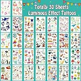 Leesgel Luminous Temporary Tattoos for Kids - 380 Styles Party Favors, 30 Sheets view 2