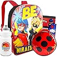 Zagtoon Miraculous Ladybug Backpack and Lunch Box School Set - Bundle with 16inch Miraculous Ladybug Backpack, Insulated Lunch Bag, Water Bottle, and More (Miraculous Ladybug School Supplies)