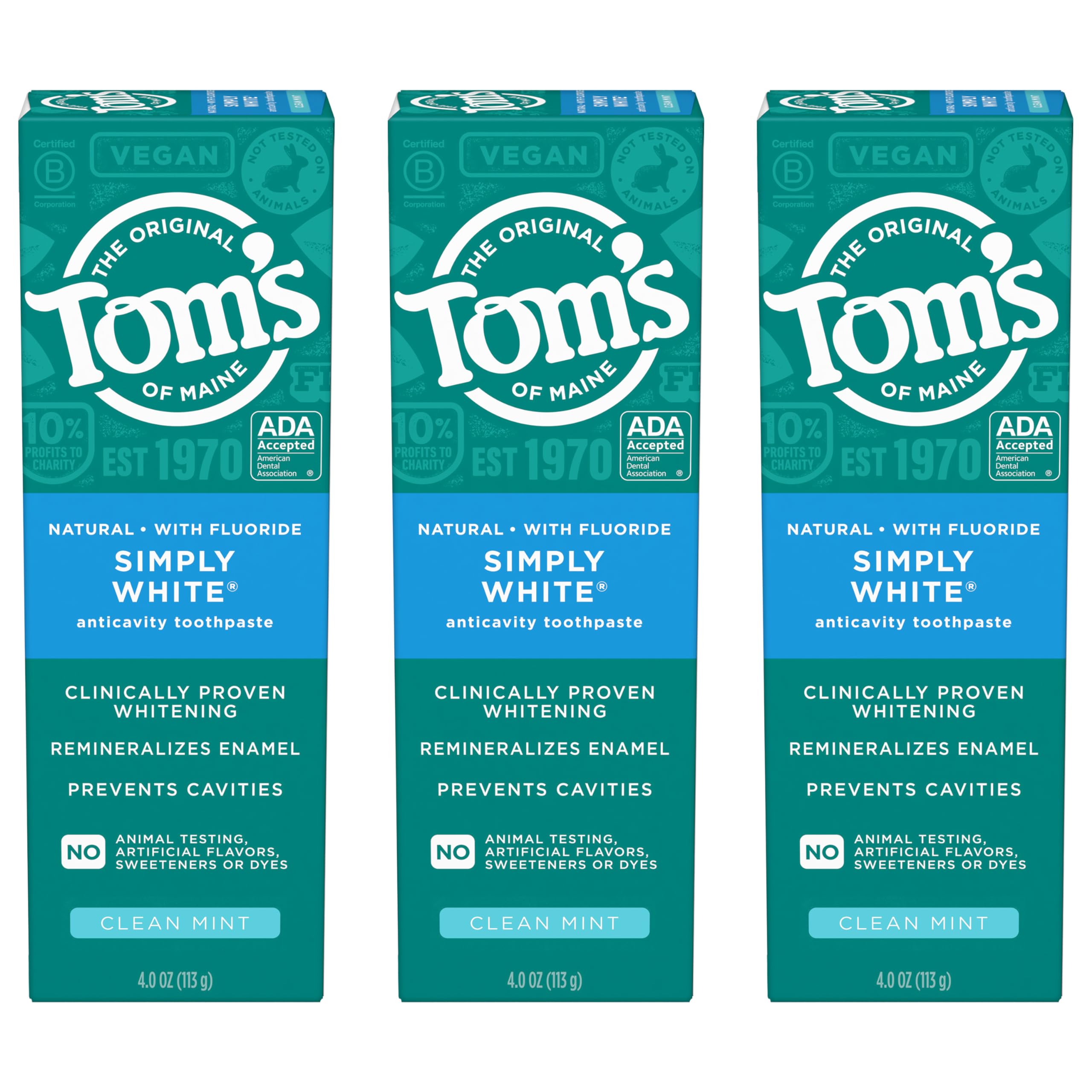 Mua Tom's of Maine Natural Whitening Toothpaste with Fluoride, Simply ...