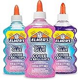 Elmer's Liquid Glitter Glue, Assorted Colors, Blue, Pink, Purple - Arts &amp; Crafts, Kids Activity, Creative Fun, #1 Teacher Brand