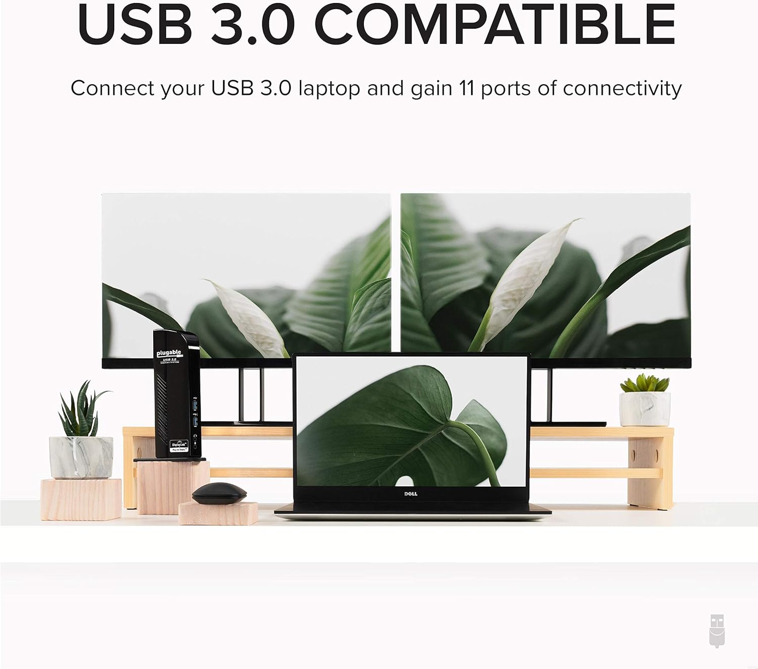 Plugable USB 3.0 Universal Laptop Docking Station Dual Monitor for Windows (Dual Video: HDMI and DVI/VGA/HDMI, Gigabit Ethernet, Audio, 6 USB Ports): Computers & Accessories