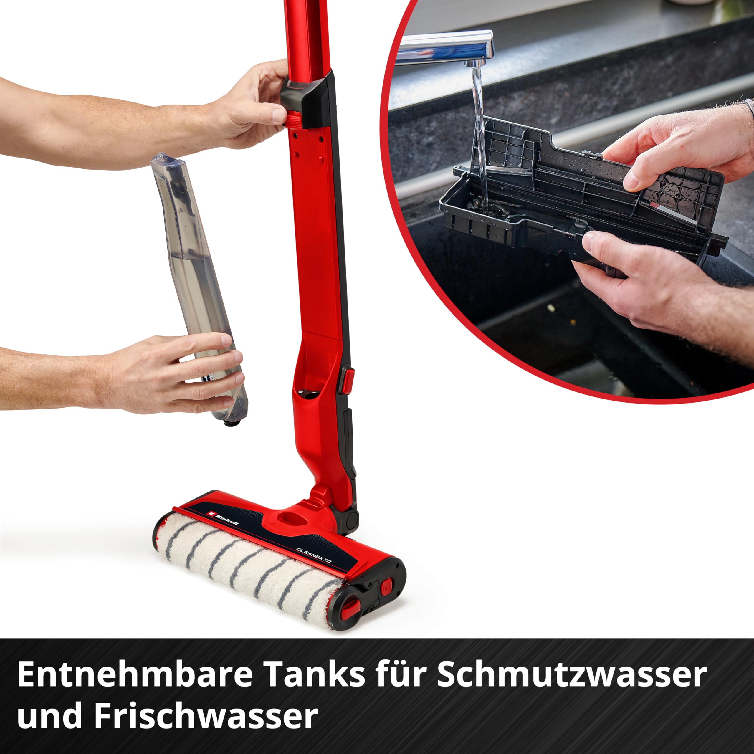 Einhell Akku-Hartbodenreiniger CLEANEXXO Power X-Change (18 V, 290 mm Bürstenwalze, BOOST-Modus, Selbstreinigungsfunktion, steuerbare Wasserzufuhr, ohne Akku) 5