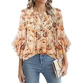 Timeson Women's 3/4 Sleeve Dressy Casual Top