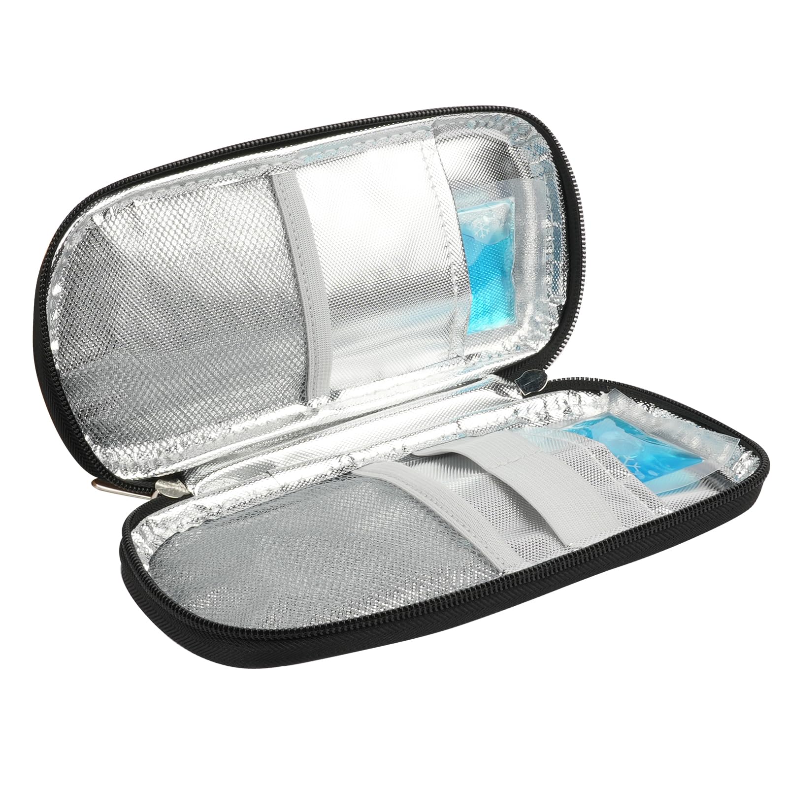 ACWOO Insulin Cooler - Travel Medicine Case with 2 Ice Packs, Diabetic Supplies Case, Portable Black