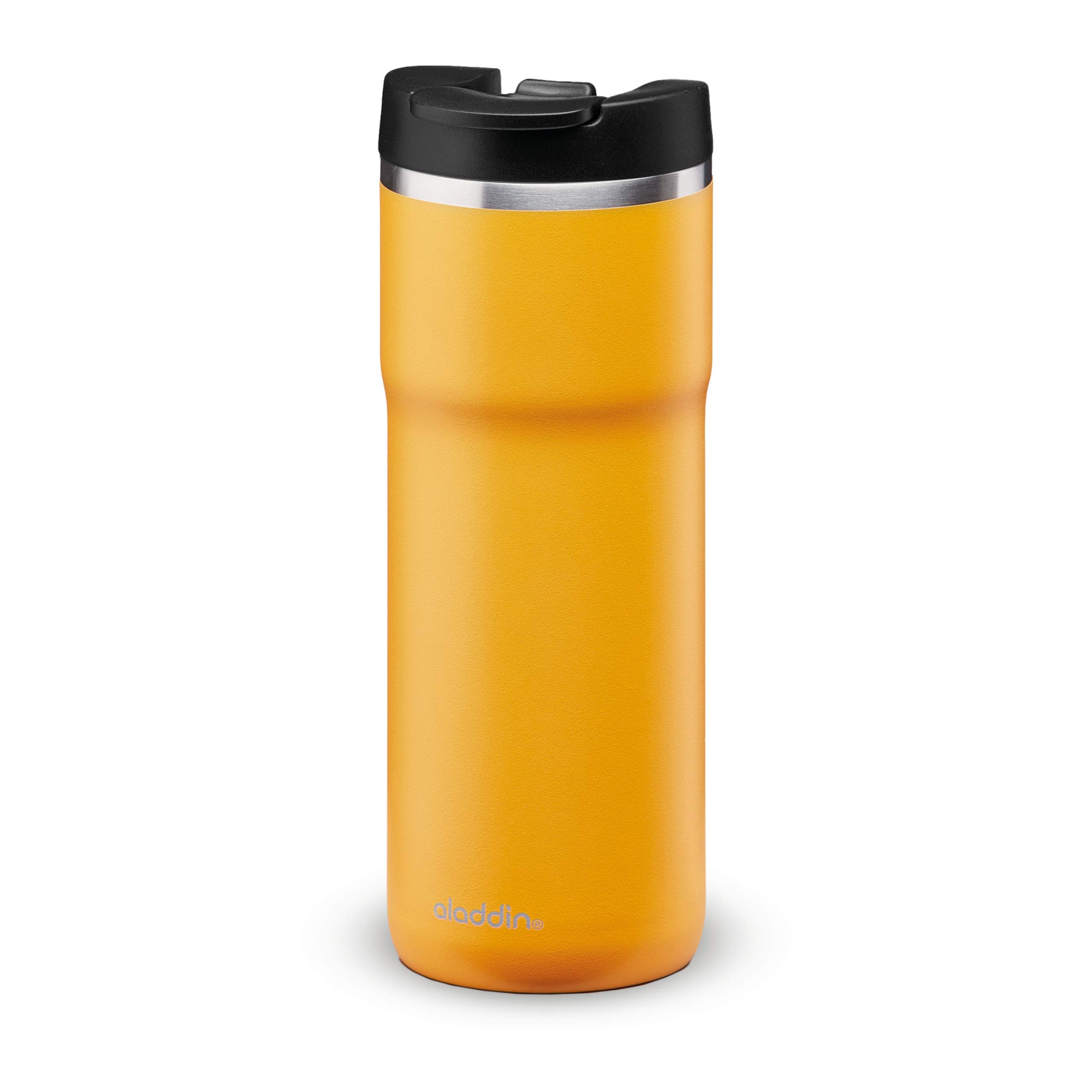 Aladdin Barista Java Thermavac Leak-Lock Stainless Steel Thermos Travel Mug for Hot Drinks 0.47L Sun Yellow – Keeps Hot for 4 Hours - BPA-Free Reusable Coffee Cups - Leakproof - Dishwasher Safe