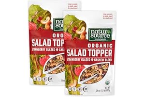 naturSource Organic Salad Topper Strawberry Glazed Cashew - Salad Toppings, Salad Topper Seeds and Cranberries, Crunchy, Mixed Seeds for Salad, Oatmeal or Yogurt, Gluten Free - 24 Oz (1.5 Lb) (2 Pack)