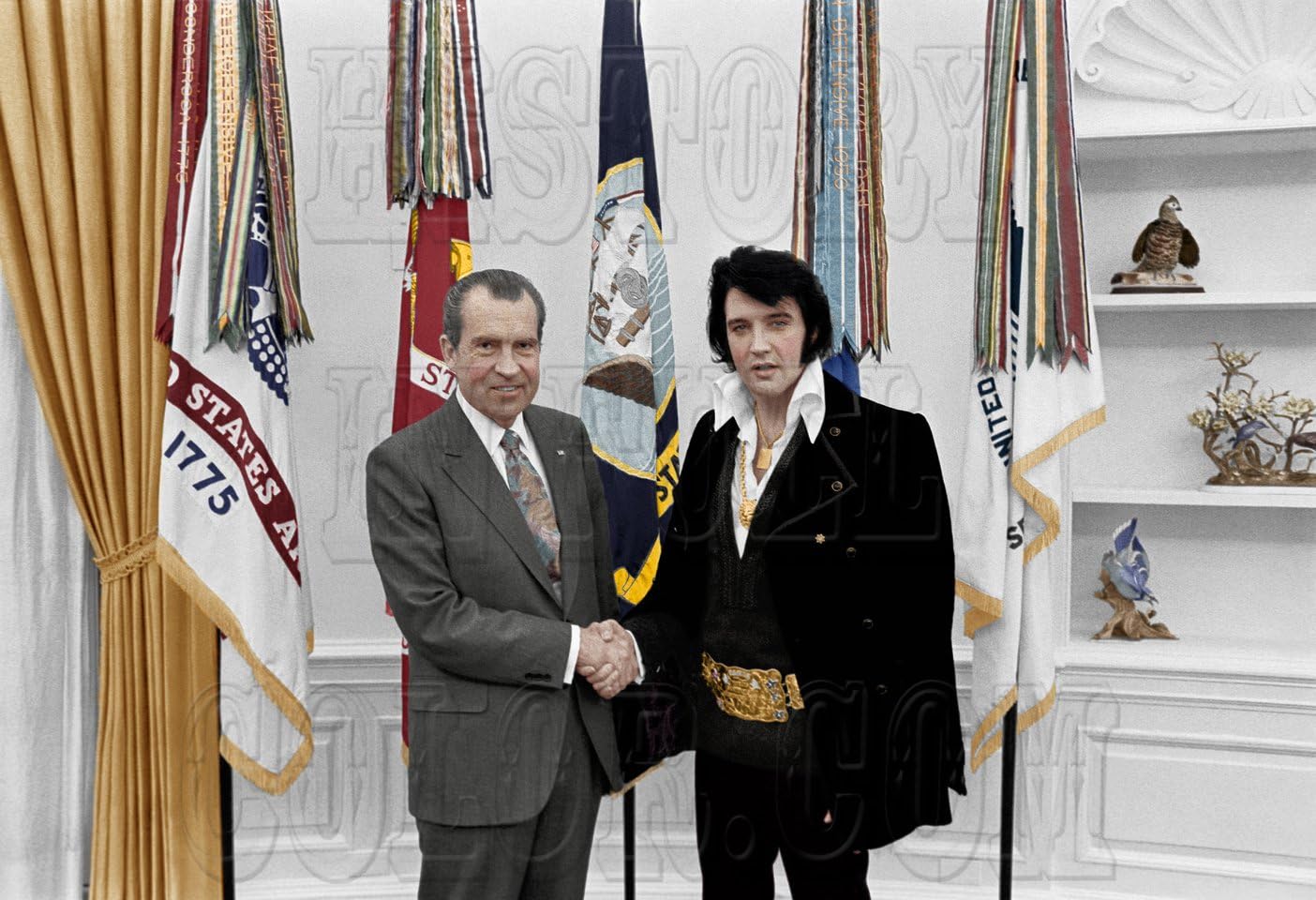 Photographs - Elvis Presley with President Nixon King of Rock & Roll Color Photo 4x6 in. Glossy