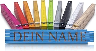 Zollstock Personalisiert mit Namen Geschenk für Männer, Frauen und Kinder ob Geburtstag, Jahrestag oder Weihnachten Meterstab 2 Meter in verschiedenen Farben für Vater Tischler Maurer