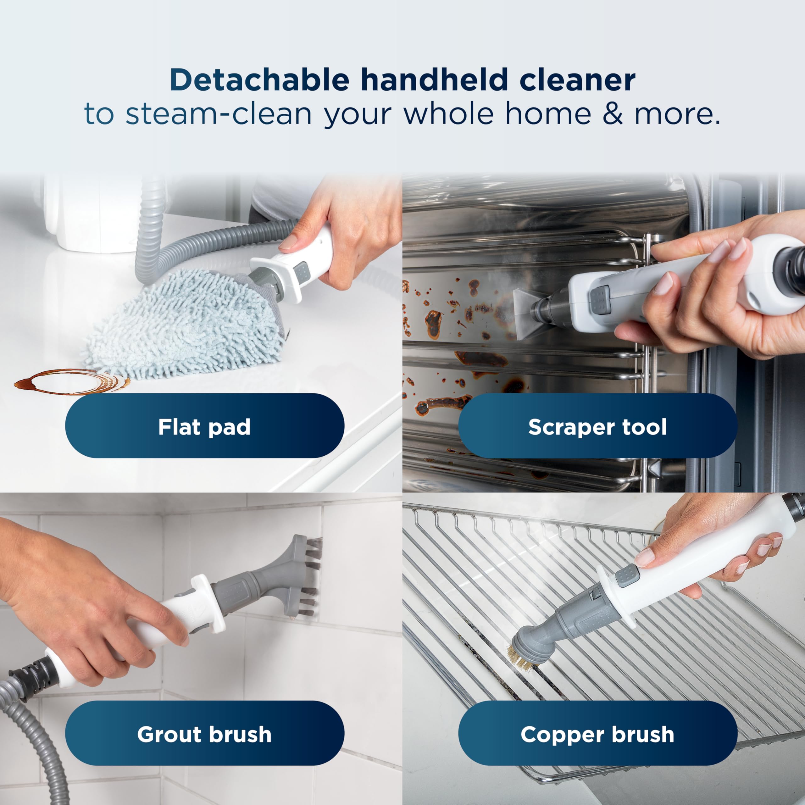 Shark Lift-Away 5-in-1 Steam Mop with Detachable Handheld Steam Cleaner, for Whole Home Cleaning including Sealed Hard Floors, Kitchens, Bathrooms, Upholstery, Cars, Grout & more, Blueberry, S3972BRN