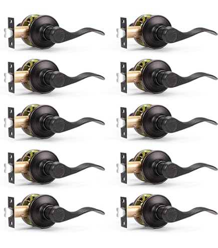 Dummy Door Handles Oil Rubbed Bronze,Dummy Door Knob Interior,Half-DummyDoor Lever 2 Pack