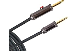 D’Addario Accessories Custom Series Circuit Breaker Guitar Cable - Latching Kill Switch Instrument Cable with ¼ Inch Ends - O