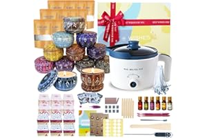 KQU Candle Making Kit for Adults, Wax Melting DIY Kit with 12 Constellation Jars, Kit to Make Handmade Scented Candles at Home