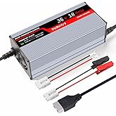 DUBIHU 43.8V 18A LifePo4 Lithium Battery Charger Smart Golf Cart, RV & 36V Motor Battery Charger with Anderson Plug, M8 Ring Terminal & 50A Alligator Clip Adapter Cable