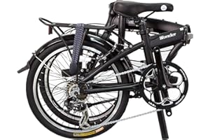 SOLOROCK 20" 8 Speed Aluminum Folding Bike - Wonder, Hydraulic Disc Brakes, with Fenders & Alloy Rear Rack, Stainless Steel Spokes & Stainless Steel Fender Stays