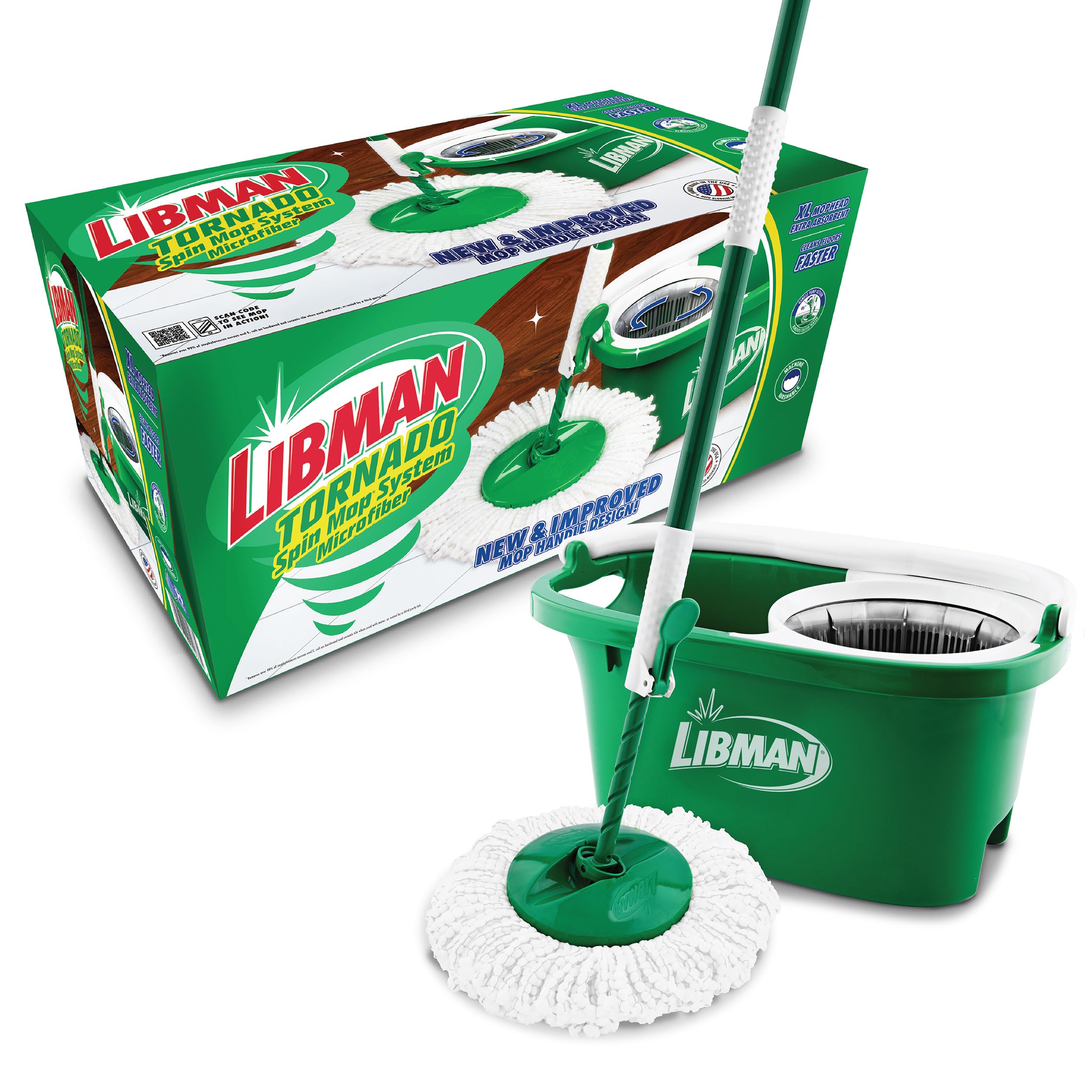 Photo 1 of ***(HEAVILY USED/ MINOR DAMAGE/ UNKNOWN IF MISSING PARTS)***Libman Tornado Spin Mop System | Mop and Bucket with Wringer Set |Mops for Floor Cleaning | 1 Mop Head Included