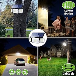 intelamp Solar Flood Lights - 2 Pack 6000mAh 1200LM