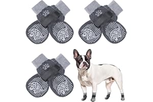 SCENEREAL 6Pcs Anti Slip Dog Socks to Prevent Licking Paws for Hot/Cold Pavement, Dog Grippy Socks for Hardwood Floors, Dog Shoes for Boots & Paw Protectors for Puppy Small Medium Large Senior Dogs