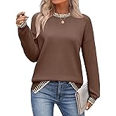 Zeagoo Womens Crewneck Pullover Sweater Long Sleeve Knit Side Slit 2025 Fall Winter Sweater Tops