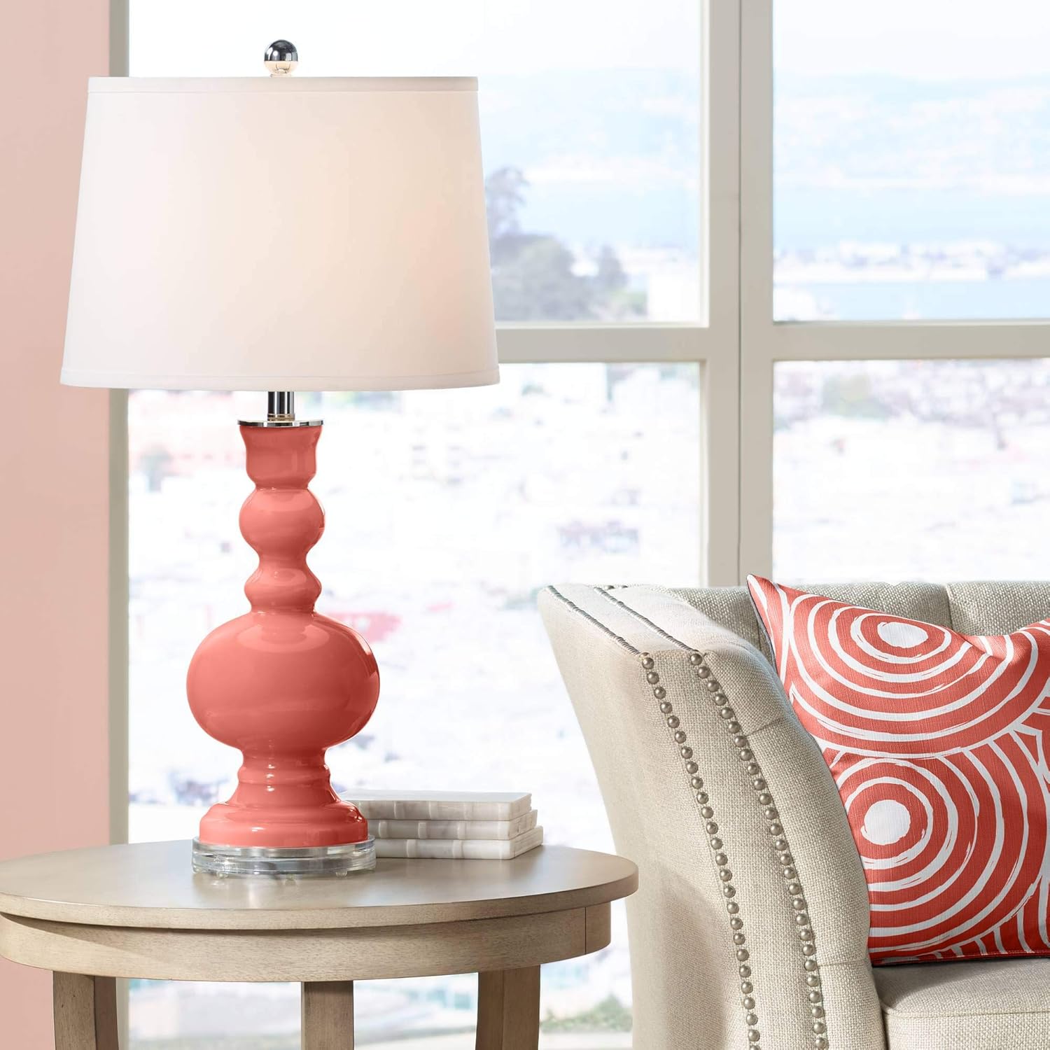 Best table lamp coral glass