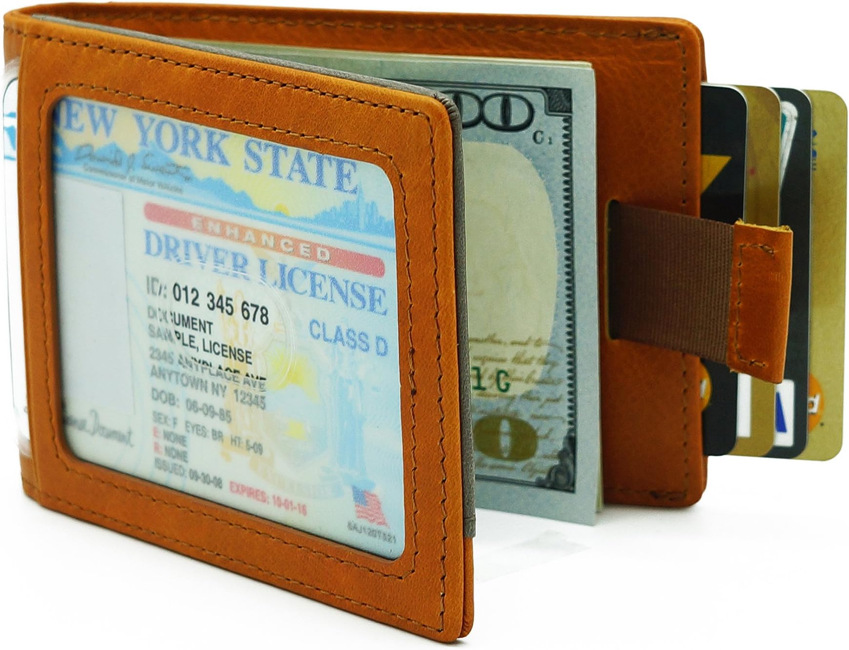 Slim Front Pocket Mens Wallet Genuine Leather Rfid Blocking Bifold Card Case