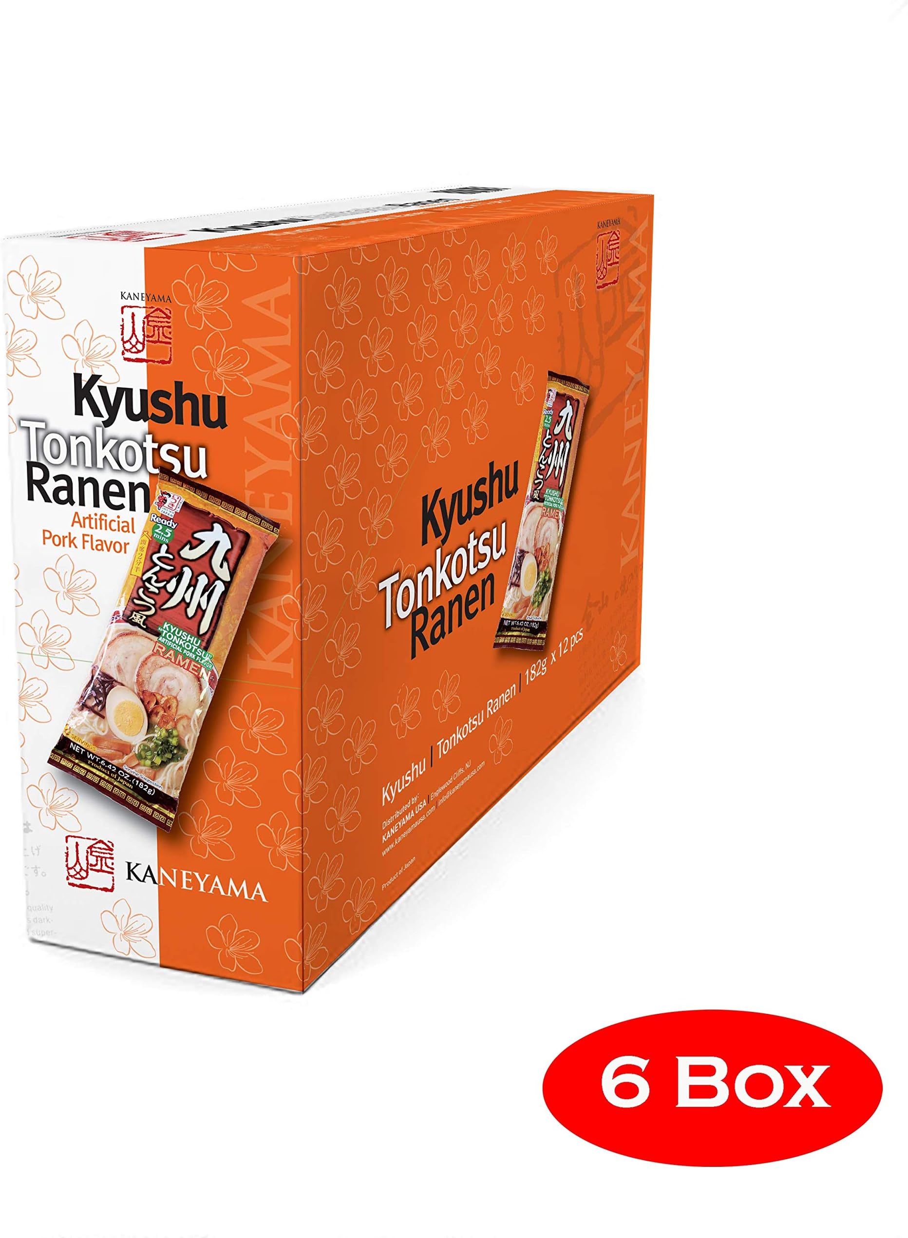 KANEYAMA RAMEN KYUSHU TONKOTSU (6 BOX - 72 PACKS - 144 SERVINGS)