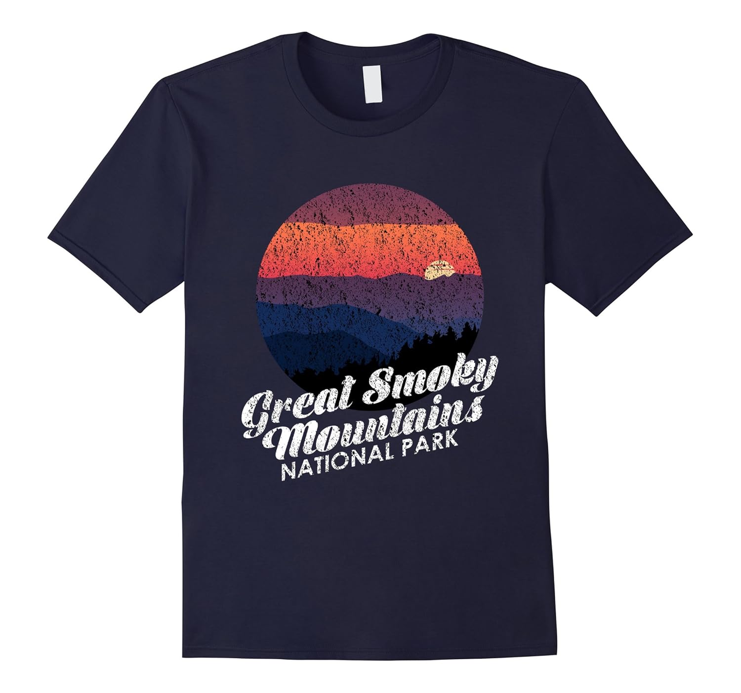 Great Smoky Mountains National Park Nature Vintage Style Tee-Rose